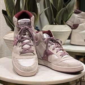 Saucony Jazz Court High Satin Plum Sneakers Women's 11/Men's 9.5 VNDS Retro